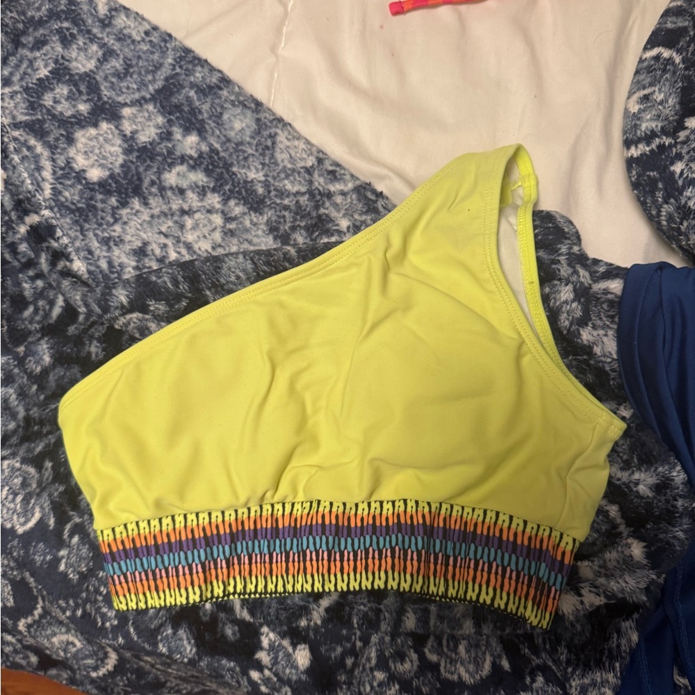 One-Shoulder Yellow Swim Top
